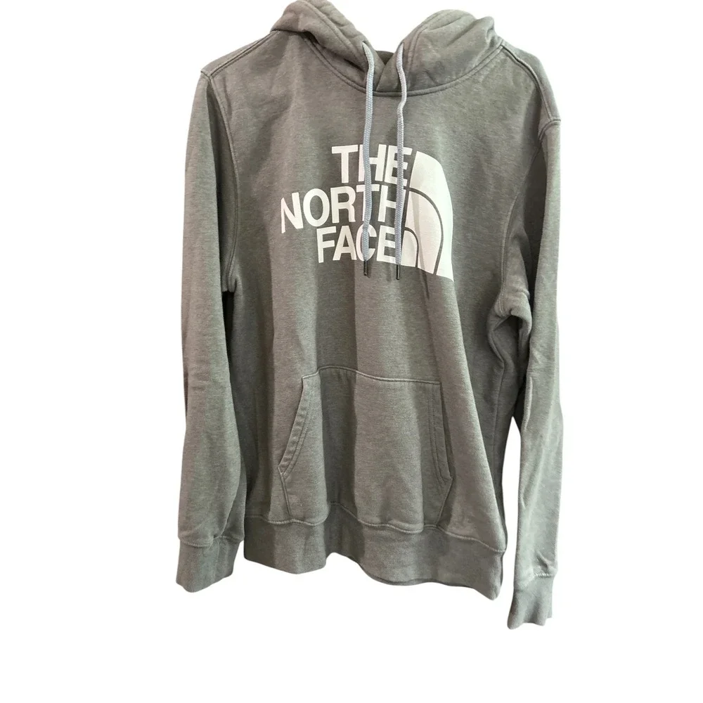 The North Face Mens Half‎ Dome Logo Pullover Hoodie Grey Heather Sweatshirt L